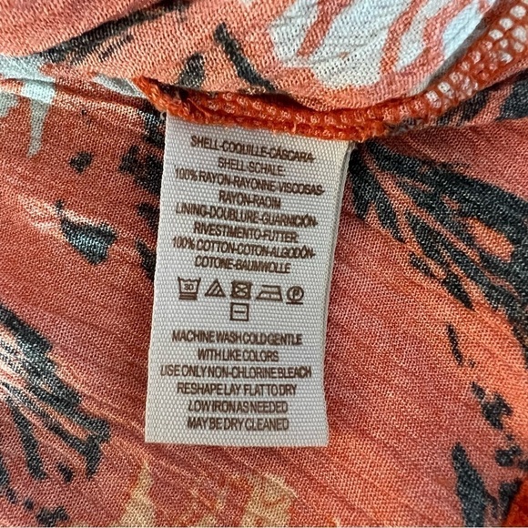 FREE PEOPLE Mirabella Floral Wrap Front Blouse Burnt Orange Large - Picture 5 of 10